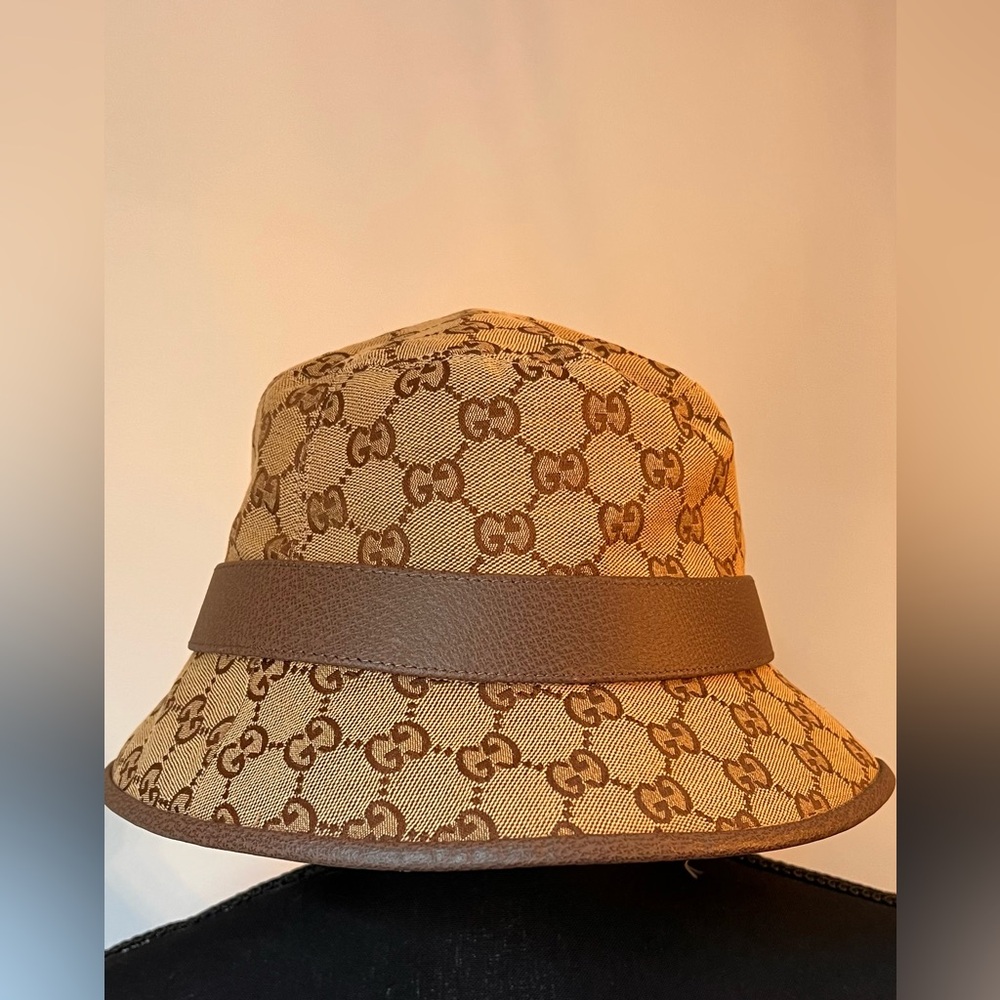 Gucci Tan and Brown Monogram Hat - Picture 3 of 15